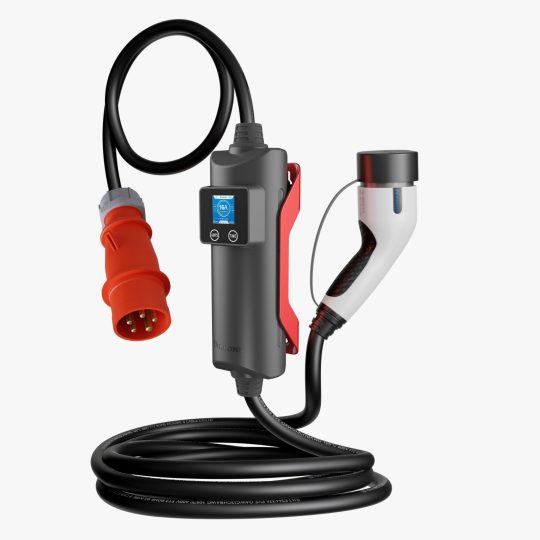 Przenośna ładowarka firmy KHONS, 22kW, kabel 5m, T2, App, Wifi, Bluetooth
