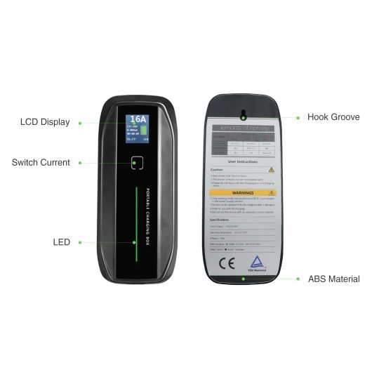 Przenośna ładowarka firmy KHONS, 22kW, kabel 5m, T2, App, Wifi, Bluetooth - obrazek 12
