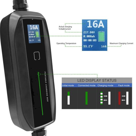 Przenośna ładowarka firmy KHONS, 22kW, kabel 5m, T2, App, Wifi, Bluetooth - obrazek 11